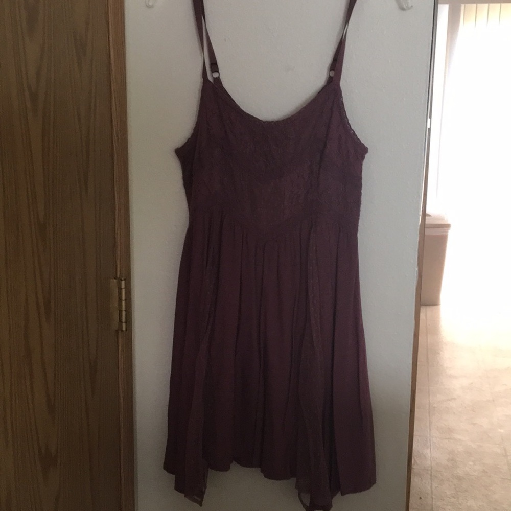 Purple with lace dress, adjustable straps